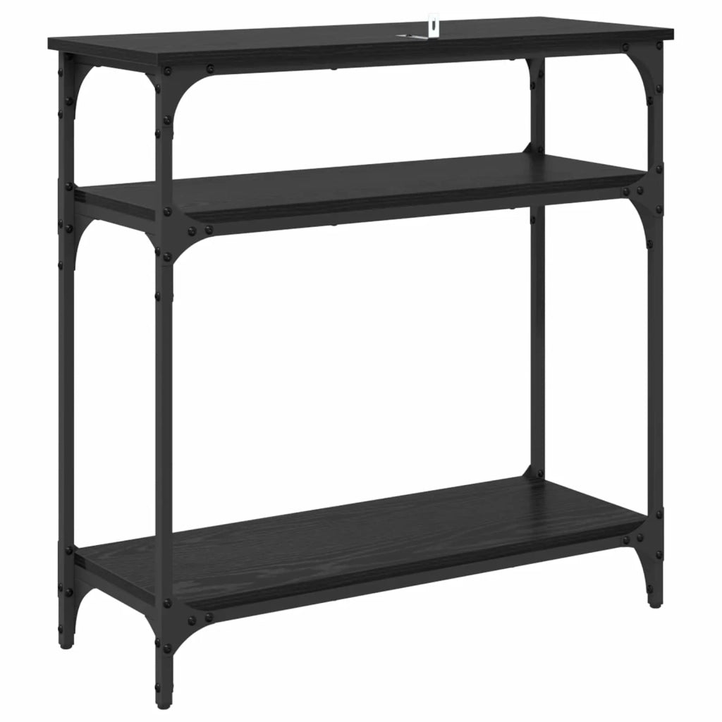 Tavolo consolle Rovere Nero 75 x 29 x 75 cm Legno multistrato