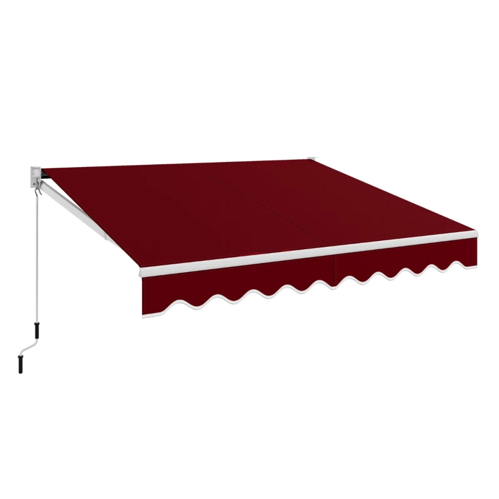 Tenda da sole retrattile 295 x 250 cm angolo regolabile 40°-100° facile da installare stile moderno alluminio rosso 20_0013631