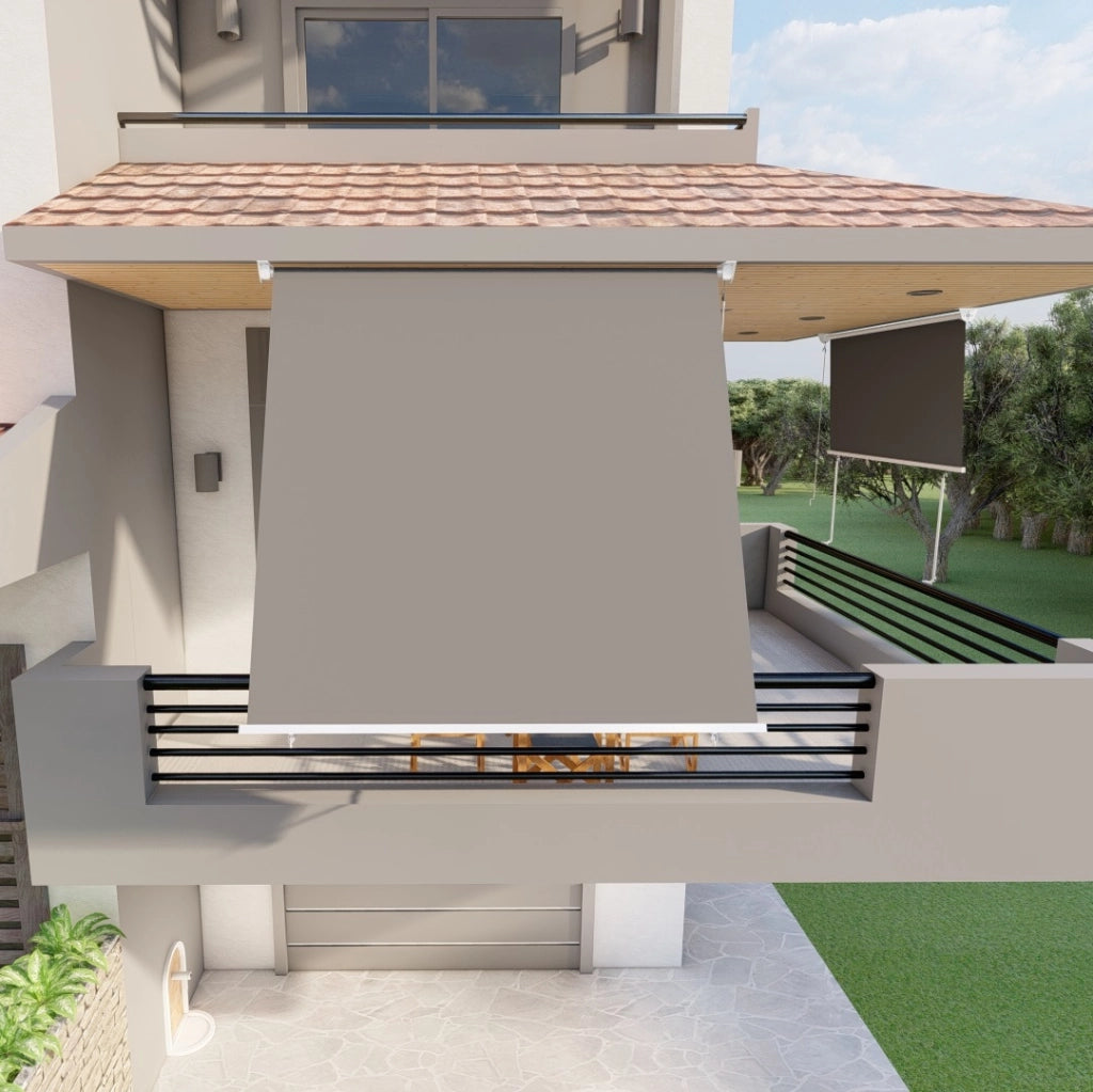 Tenda da sole a caduta con bracci 200cm telo impermeabile grigio Golisa