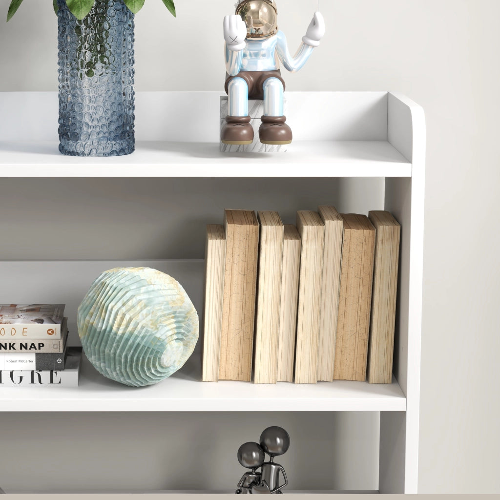 Libreria Scaffale Mobile con Ripiani ¨C Zephmum ¨C Bianco 90x24x91 cm