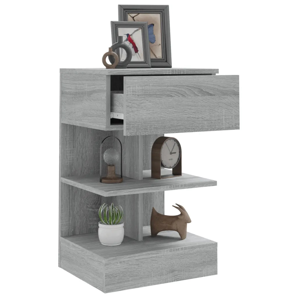 Comodini Grigio Sonoma 2 pz 40x35x65 cm in Legno Multistrato 816044
