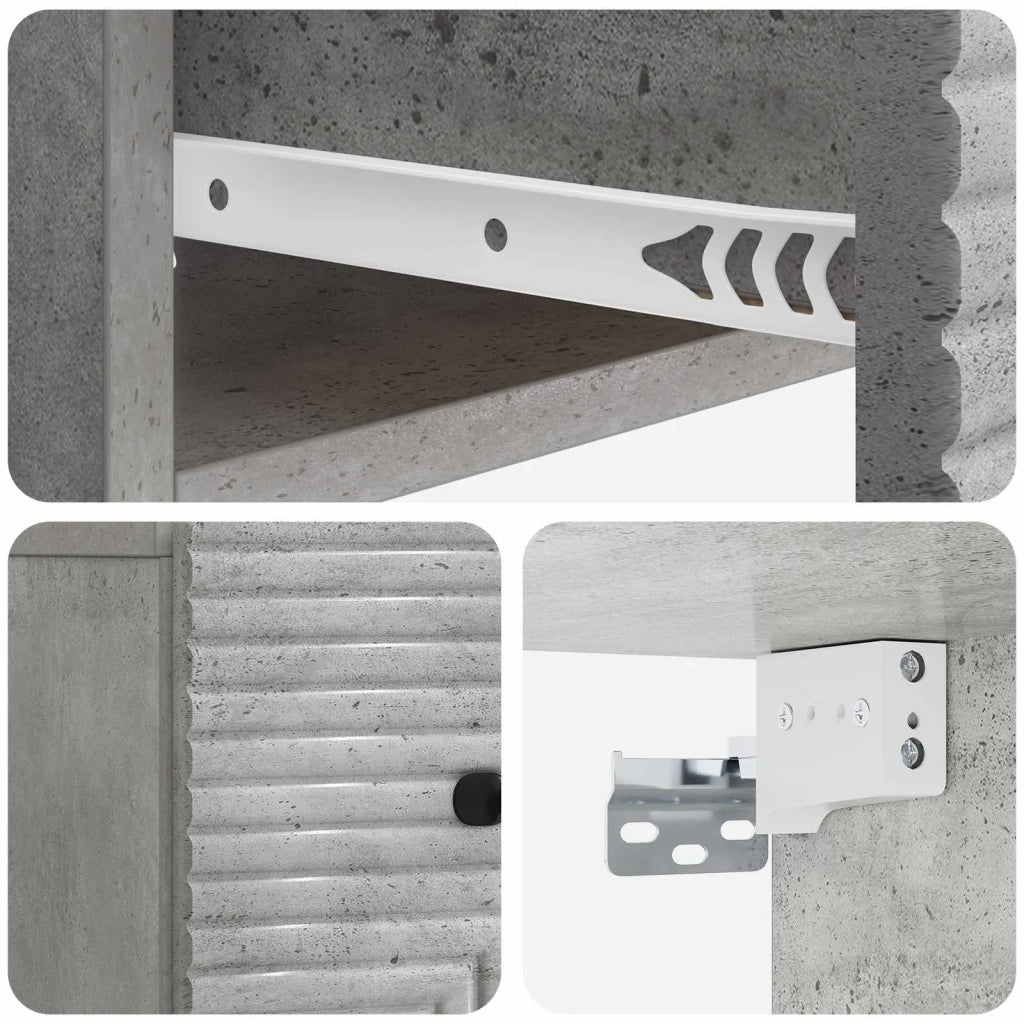Mobiletto da notte a muro Grigio Cemento 34,5 x 33 x 20 cm 898601