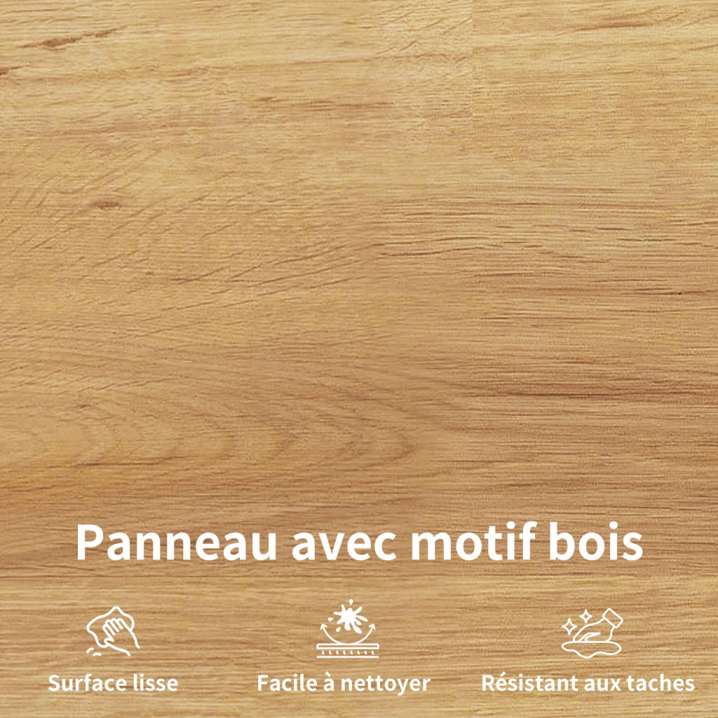 Sgabello da Bar Set da 2 con Doppio Poggiapiedi e Piedini Regolabili, in MDF e Metallo, Nero 30 × 30 × 63 cm