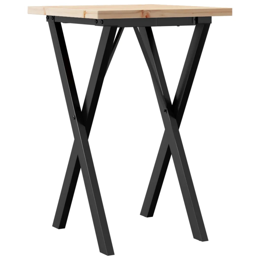 Tavolo da Pranzo | Tavolo da cucina Telaio a X 50x50x75,5 cm Legno Pino e Acciaio