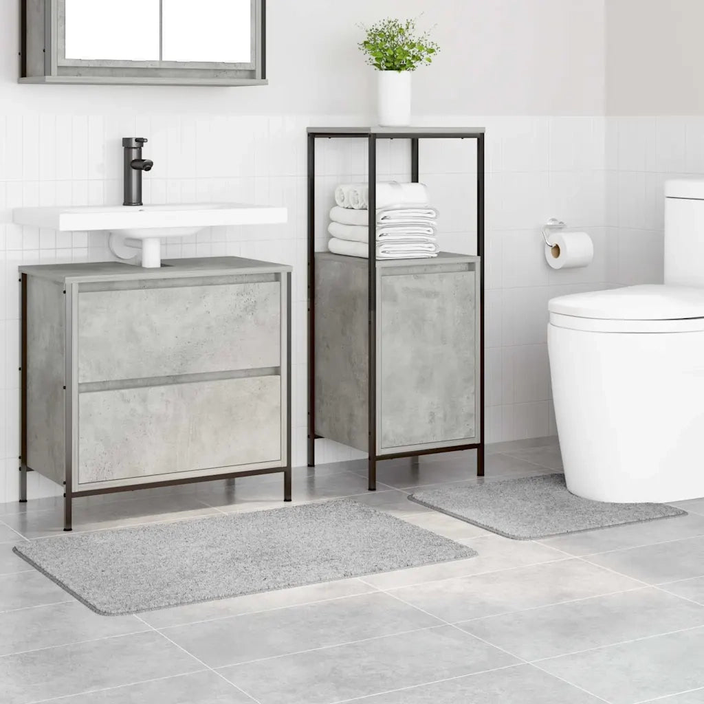 Set di tappetini antiscivolo per il bagno 2 pcs Grigio PP 4019855