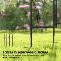 Arco da Giardino con Cancello, Traliccio per Piante Rampicanti in Metallo, 2.2x1 m, Nero