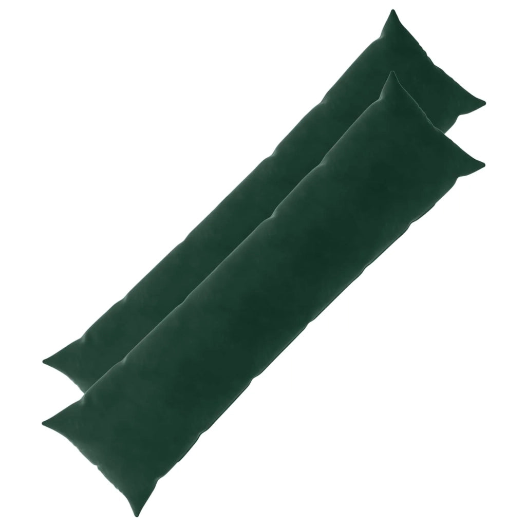 Federa 2 pcs HEERLEN Verde Scuro 40 x 145 cm Velluto 908830