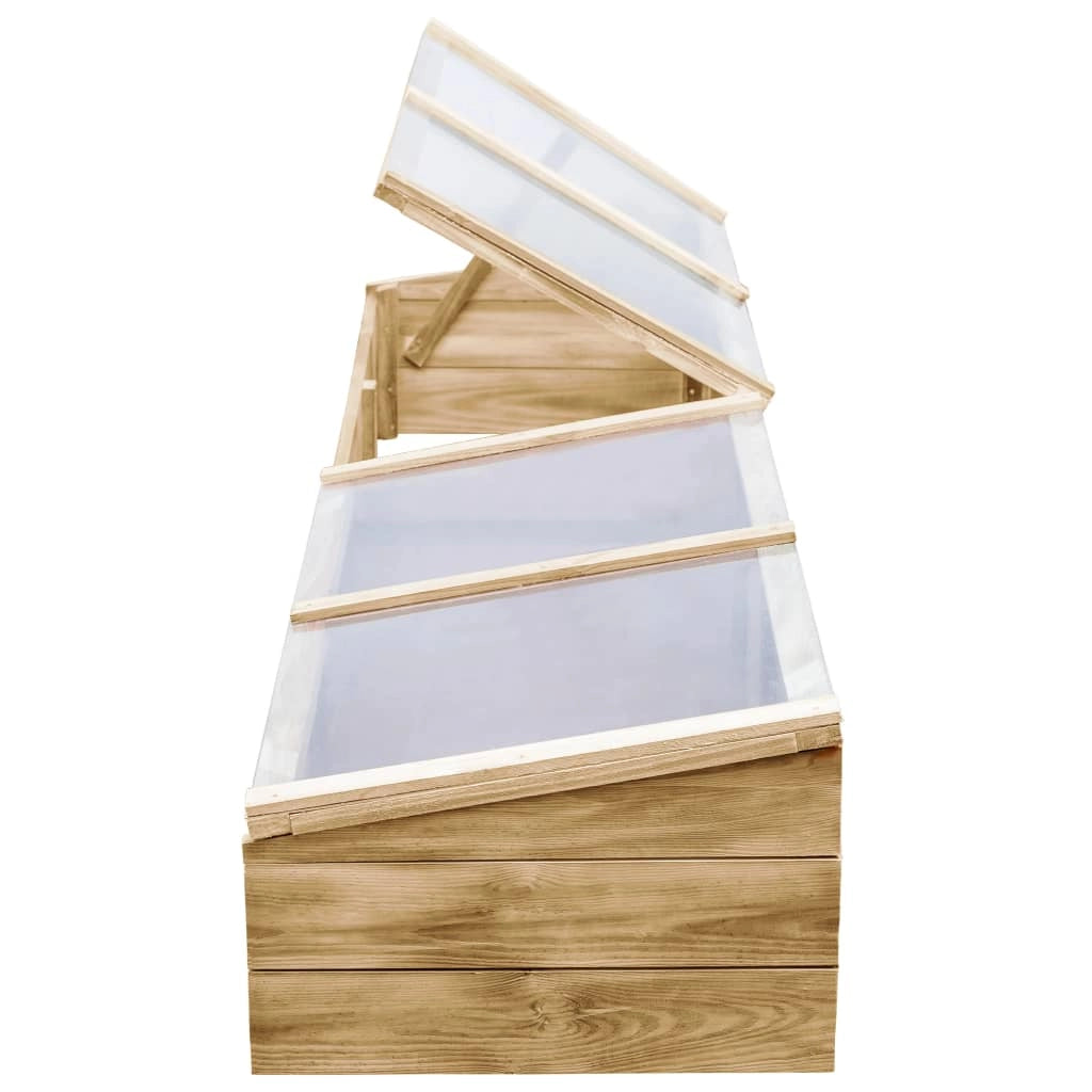 Serre set di 2 in legno di pino impregnato 200 x 50 x 35 cm verde 02_0044667