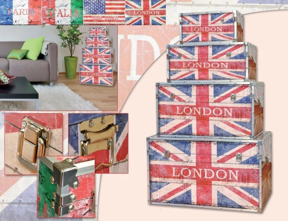 Baule Contenitore con Manici flag italia extra small 20 x 35 x 21 cm