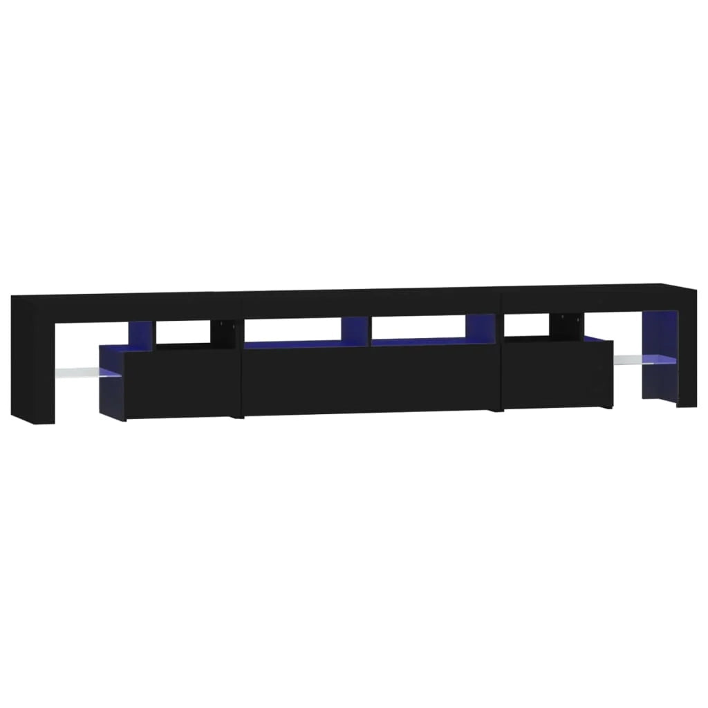 Mobile TV multimediale mensola TV credenza mobile TV per sala da pranzo soggiorno camera da letto con luci LED 230 x 36,5 x 40 cm nero 02_0026562