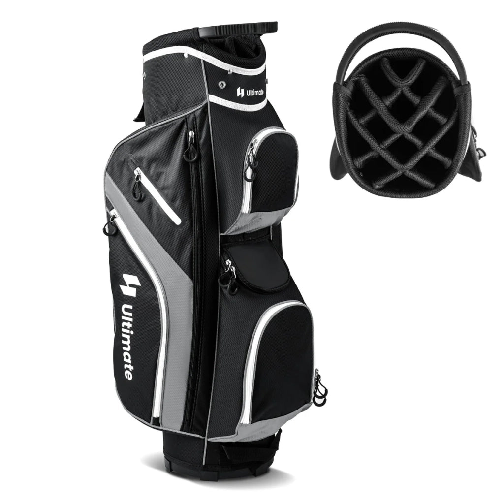 Borsa trolley da golf leggera con 14 scomparti 84 x 23 x 124 cm isolata stile moderno poliestere grigio 20_0013385