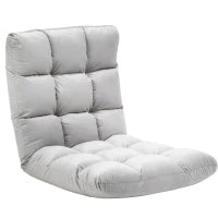 Poltrona Relax da Terra con Schienale Reclinabile fino 180°, 71x55x53.5cm, Grigio Chiaro