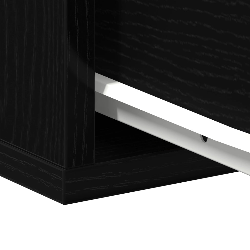 Comodino  Nero Rovere 40x30x30 cm in legno ingegnerizzato