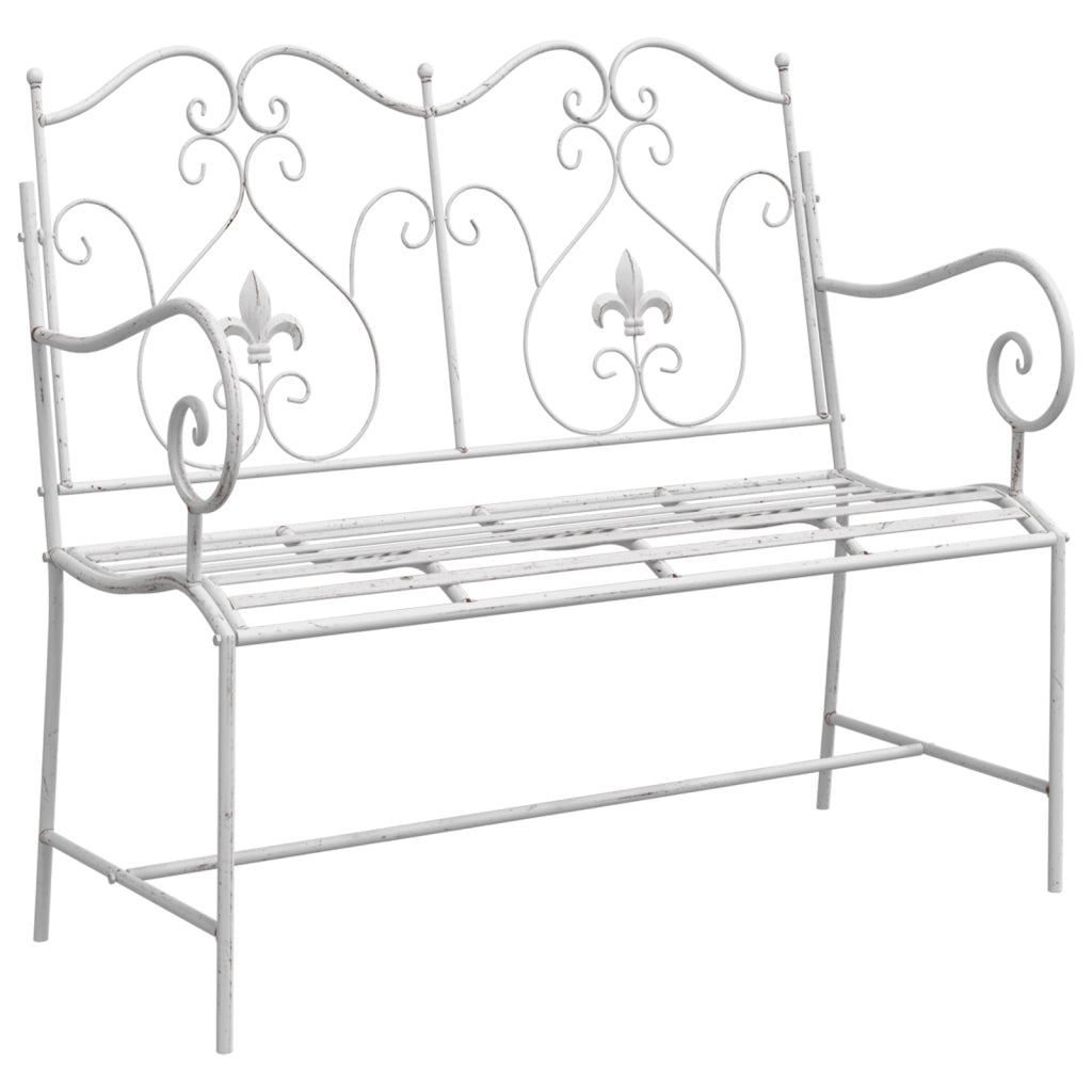 Panchina Bianca Metallo 104 x 54 x 93 cm Durevole