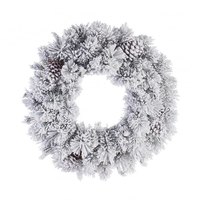 Corona Arves Innevata Diametro 60cm (6 Pezzi)