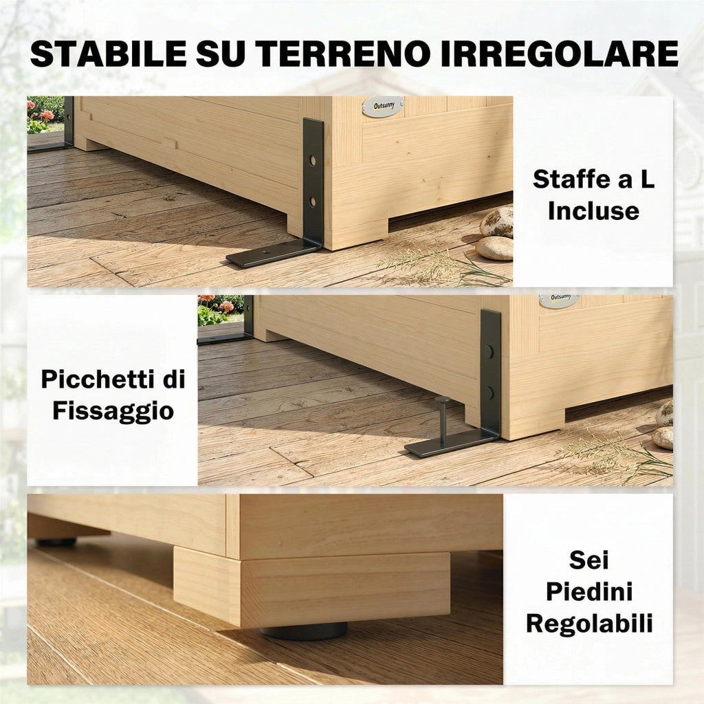 Capanno da Giardino con Pavimento e 4 Finestre ¨C zephmum ¨C Legno