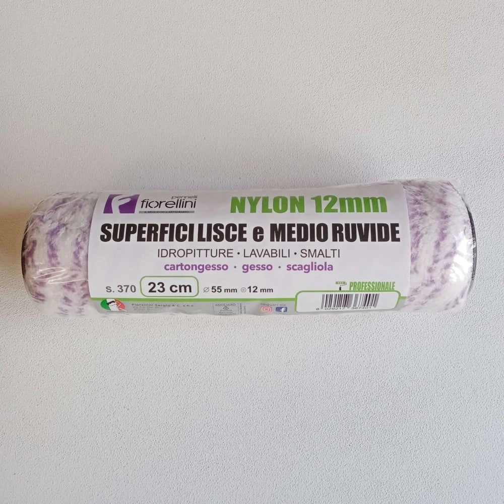 Fiorellini rullo nylon da 23cm senza manico per l' applicazione di idropitture lavabili e smalti