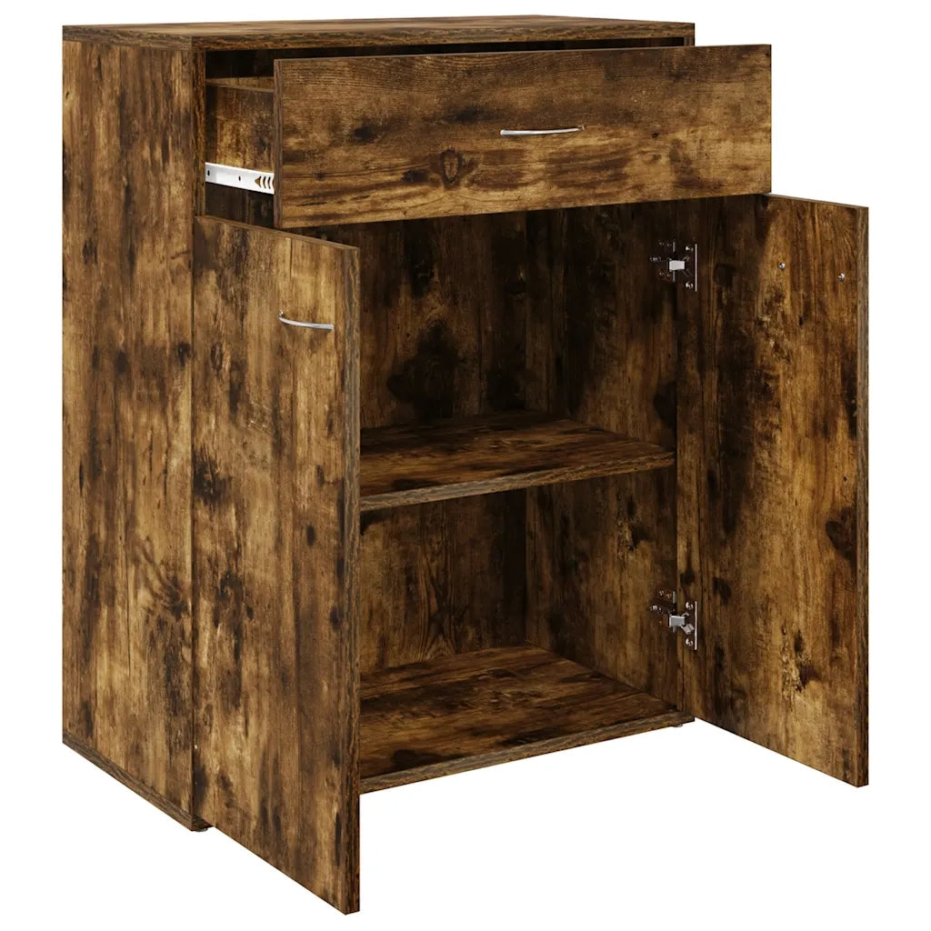 Credenza Rovere Fumo 60x30x75 cm in Legno Multistrato 815375