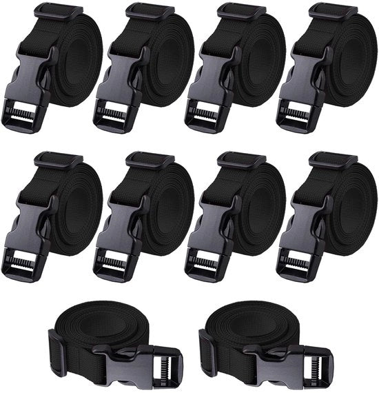 Cintura di utilizzo 10 pezzi - Cinturino nylon flessibile - Chiusura velcro rapida - Lunghezza 200 cm - Resistente ai raggi UV - Resistente allo sfregio e alla trazione - Cintura di imballaggio