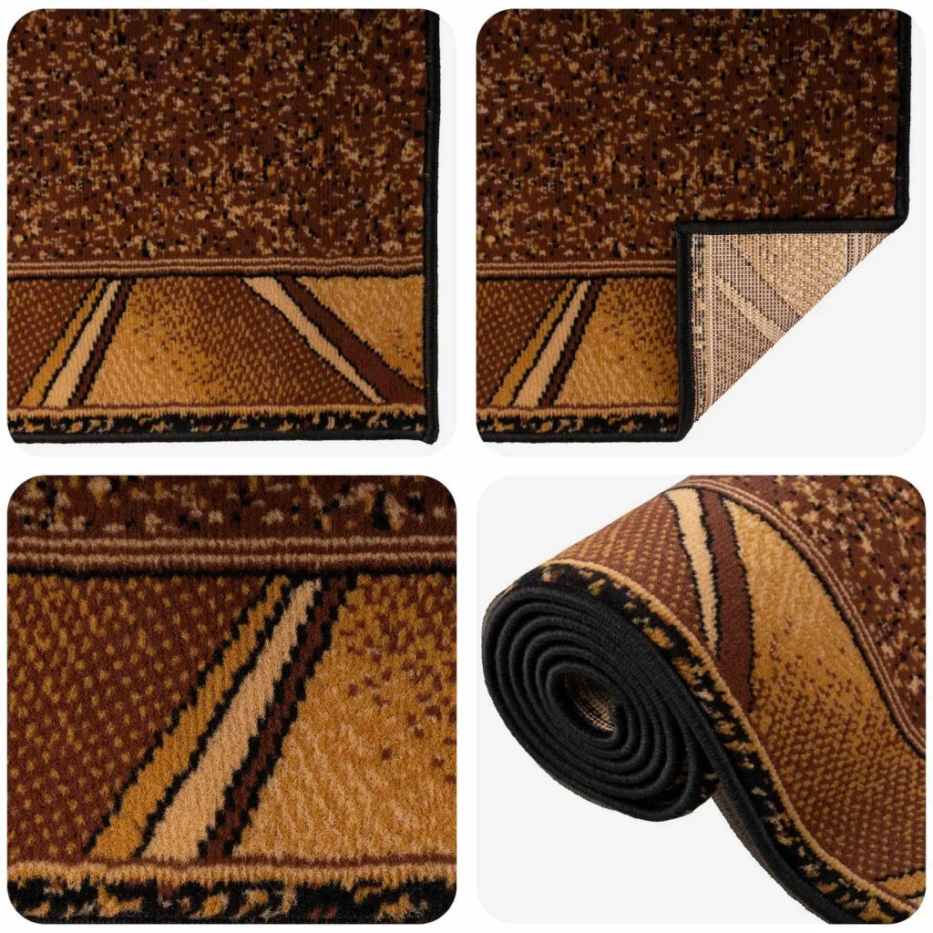 Tappeto Runner FLORNES Tessuto Marrone 67 x 200 cm PP 7 mm 42057381