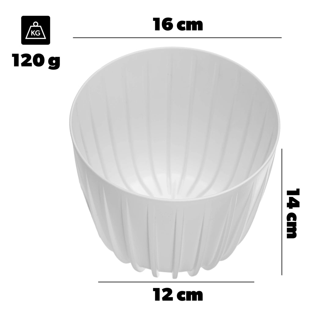 KADAX Vaso da fiori, coprivaso rotondo in plastica, 16 cm, bianco