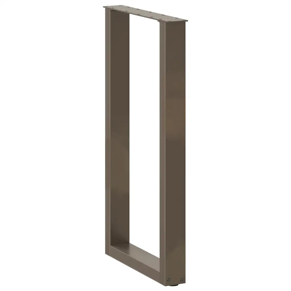 Gambe per tavolo da bar a forma di U 2 pz in acciaio naturale 50x(90-91) cm 4013223
