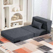 Poltrona letto pieghevole 3 in 1 in flanella grigio scuro
