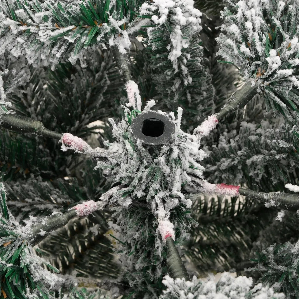 Albero Natale Artificiale Incernierato con Neve Fioccata-Albero Natalizio 150 cm 521551