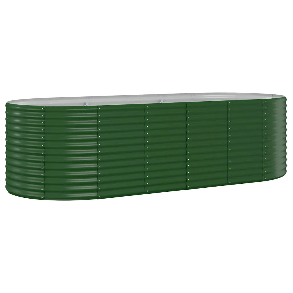 Fioriere | Cassetta per fiori | Letto Giardino Acciaio Zincato 249x100x68 cm Verde