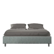Letto Matrimoniale Sommier 160x210 cm con Rete e Contenitore Azelia Aragona 7 Azzurro