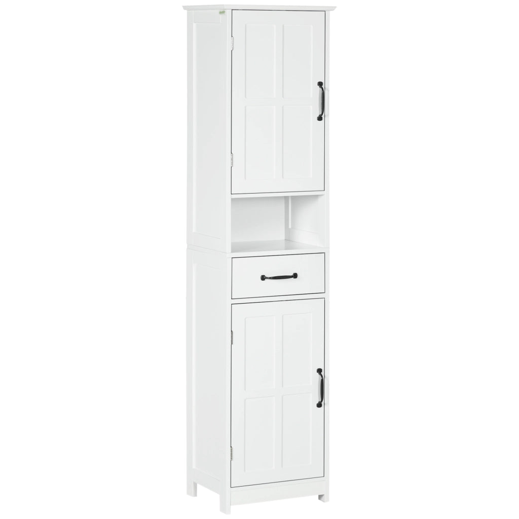 Colonna Bagno con Ante e Cassetto ¨C Zephmum ¨C Bianco 40x30x164 cm