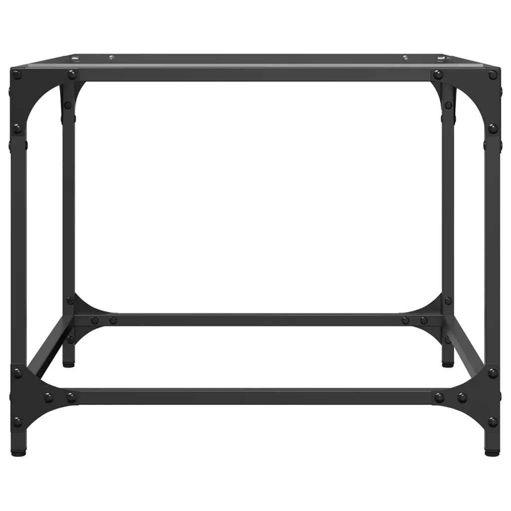 Tavolino Salotto con Piano Vetro Trasparente 50x50x40cm Acciaio 845967