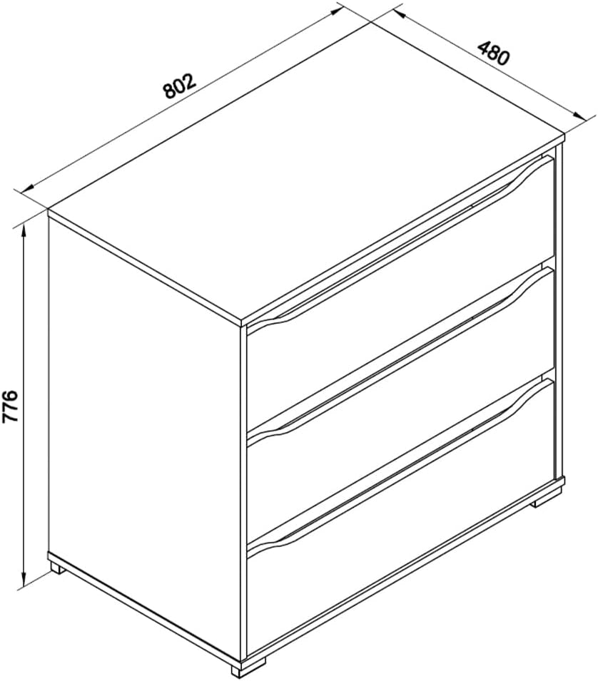 Credenza Ruben, Bianco, 80 x 78 cm