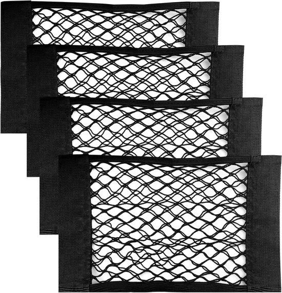 Pacco di 4 reti di sostegno elastica per auto, barca, caravan - 40 x 25 cm