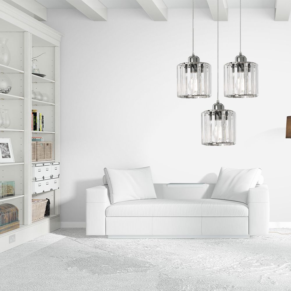 Lampada Da Soffitto Cristallo Argento APP510-3CPR