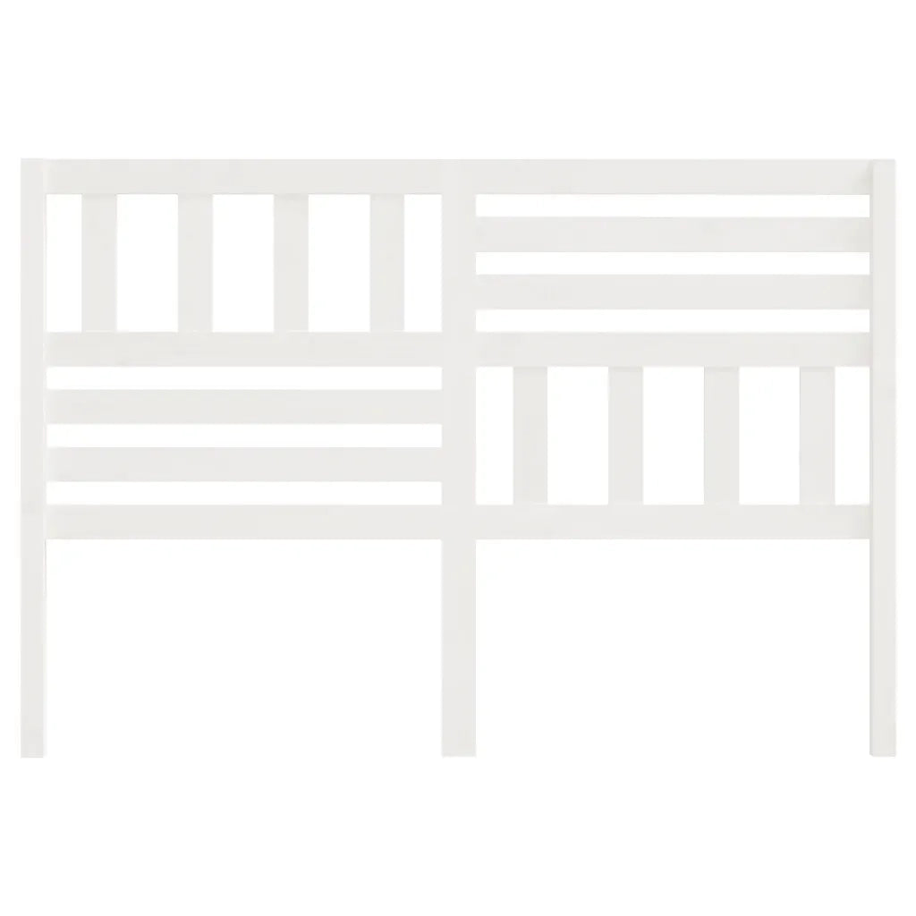 Testiera per Letto Bianca 126x4x100cm in Legno Massello di Pino