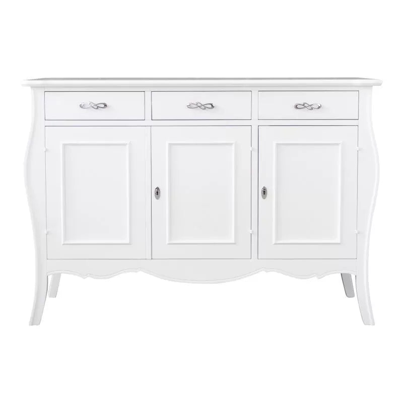 Madia credenza 3 porte in legno bianco opaco l.151.p.50 h.105 (3088) - Mobili 2G