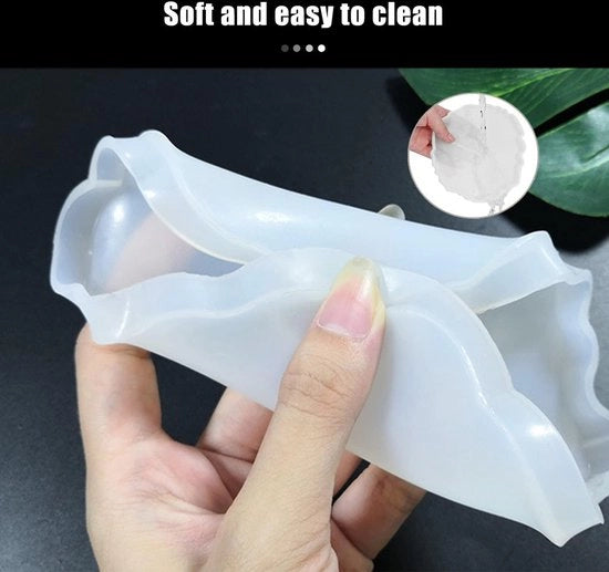 Sostituto di forma in silicone con sostituti di forma in epossidrica 6 pezzi sostituti di forma di gesso con foglio di oro e pinza fiori essiccati in silicone per DIY gesso artigianale