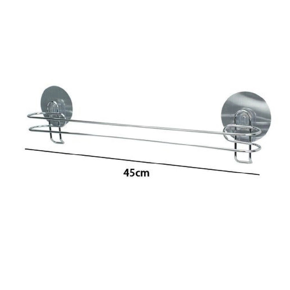 Trade Shop - Asta Barra Porta Asciugamani 45 Cm Montaggio A Parete Bagno Con Biadesivo 79845 -