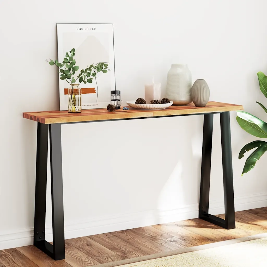 Tavolo Consolle Bordi Vivi 140x40x80 cm Legno Massello Acaciacod mxl 104619