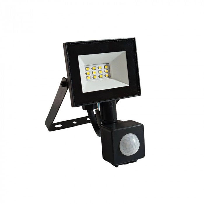 Faro LED 10W con sensore PIR nero 4000K 900lm IP54