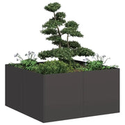 Fioriera Nera 80x80x40 cm in Acciaio Laminato a Freddo 860738