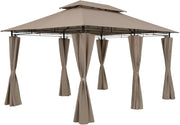 Gazebo Topas Padiglione 3x4m in Metallo Resistente Idrorepellente con Pannelli Laterali Tendone da Giardino Feste