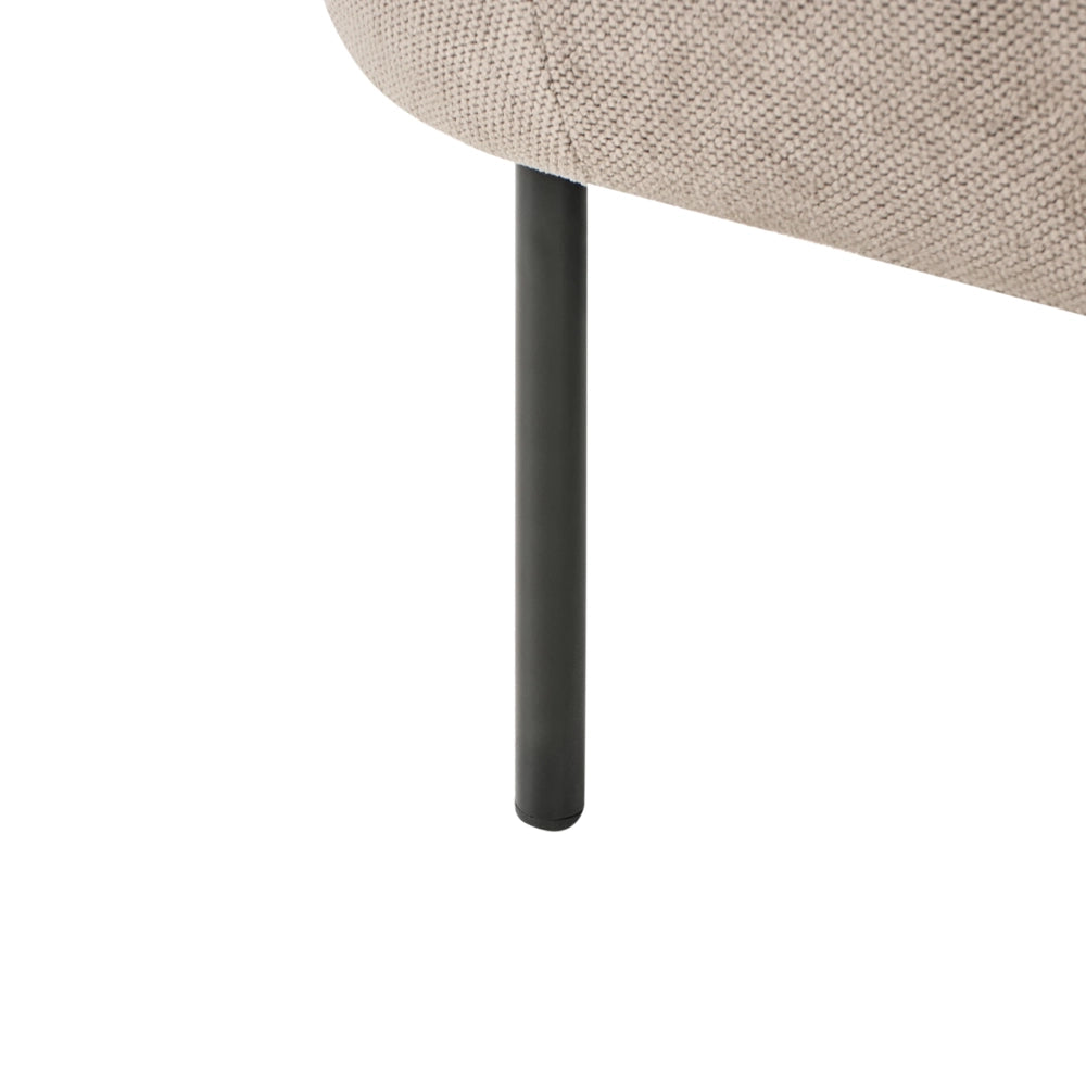 Chaise Lounge Tortora Destra in tessuto poliestere con cuscini decorativi Gambe in metallo Soggiorno di design moderno