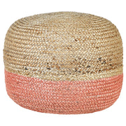 Pouf in iuta naturale rosa beige 50 x 35 cm pouf in EPS che riempie l'accessorio boho