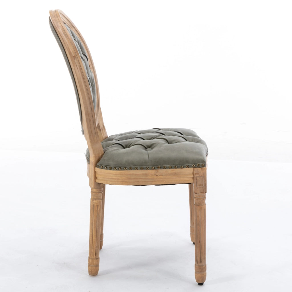 SEDIA Imbottita Schienale Ovale Set da 2 pezzi Verde Oliva PU