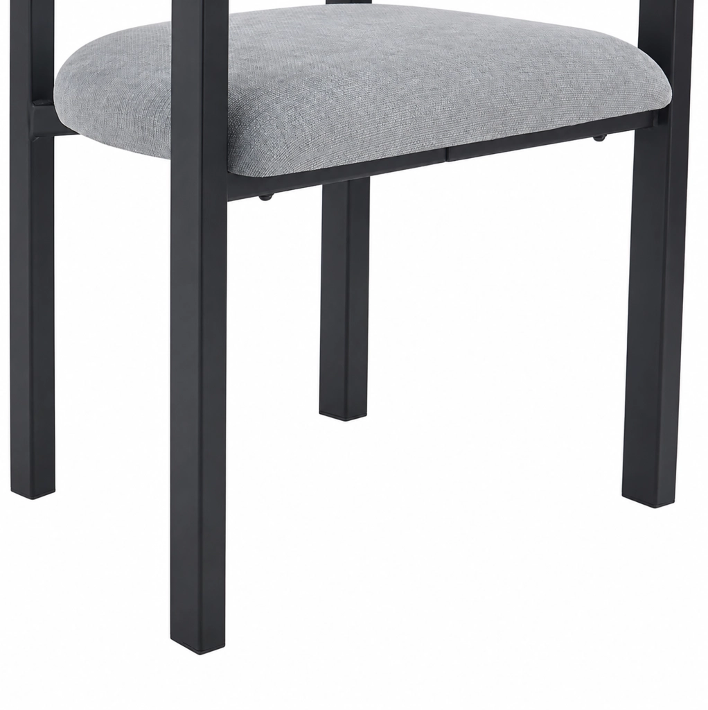 Set di 2 sedie da pranzo in chenille grigio