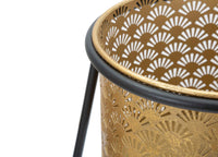 Porta Vasi Coppia Glax Ø43x36x70-27x23x45 cm in Ferro Oro e Nero