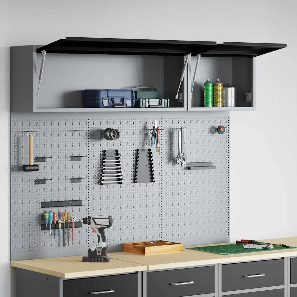 Set di armadi per attrezzi con lo scaffale 5 pcs Nero 3321412
