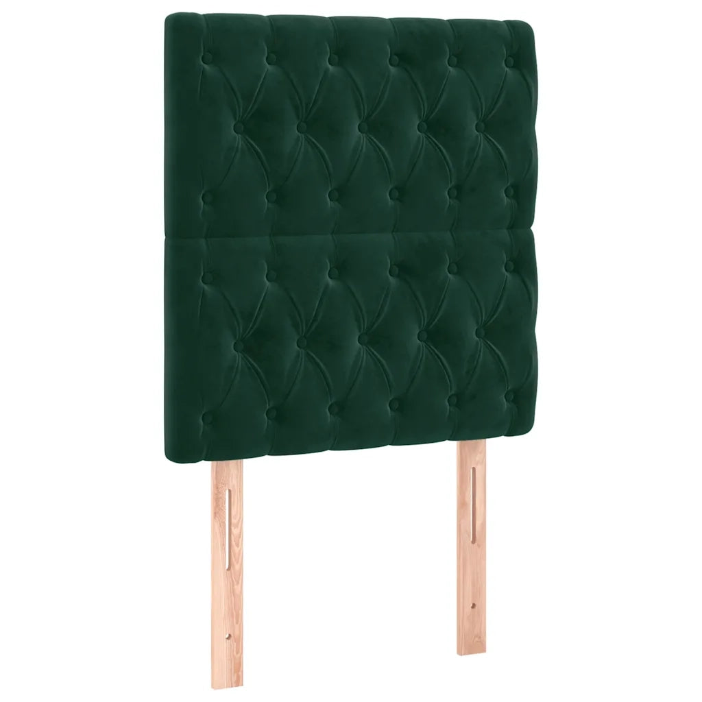 Testiera-Testata-Testiera Decorativa Verde Scuro 80x7x118/128 cm Velluto